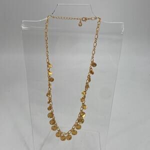 Roman Gold plated disk necklace